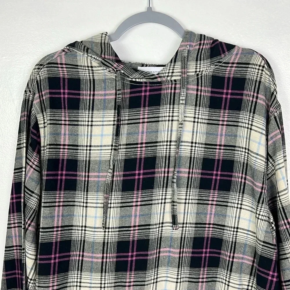 Urban Outfitters Mens Medium Hoodie Flannel‎ Scotch Plaid Shirt - Picture 4 of 9